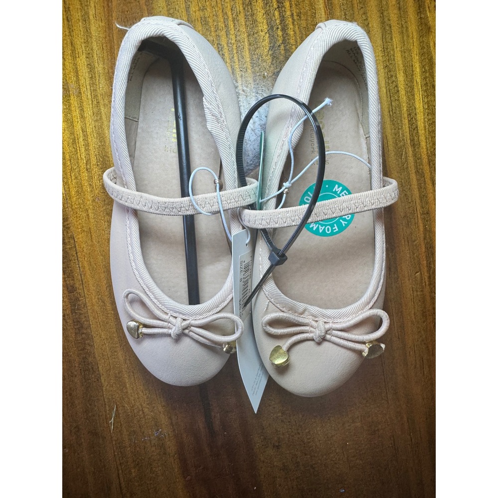 Capelli New York Kids Nude Ballet Flats Bow Heart Memory Foam FTG-2286 Size 8 - Picture 2 of 5